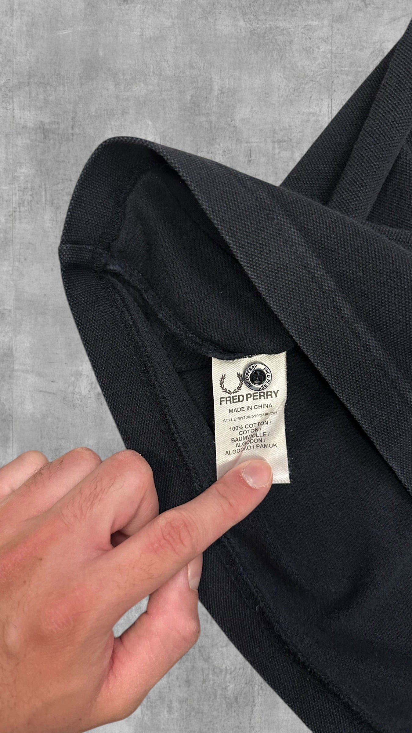 Fred Perry Polo Shirt Schwarzblau Weiß XL