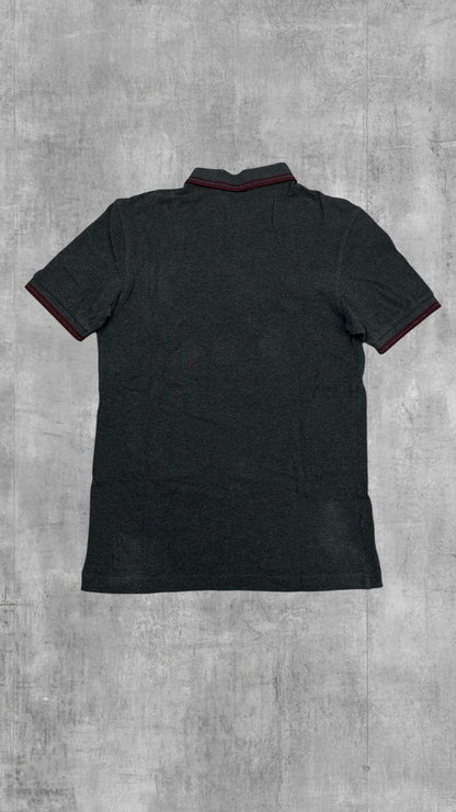 Fred Perry Polo Shirt Grau Weinrot S