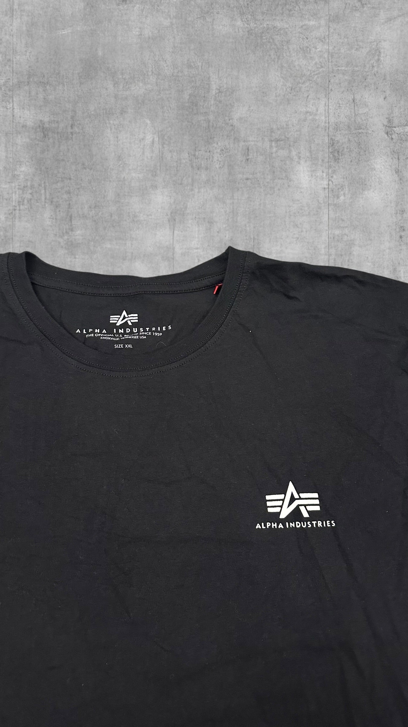 Alpha Industries T-Shirt Schwarz Backprint XXL