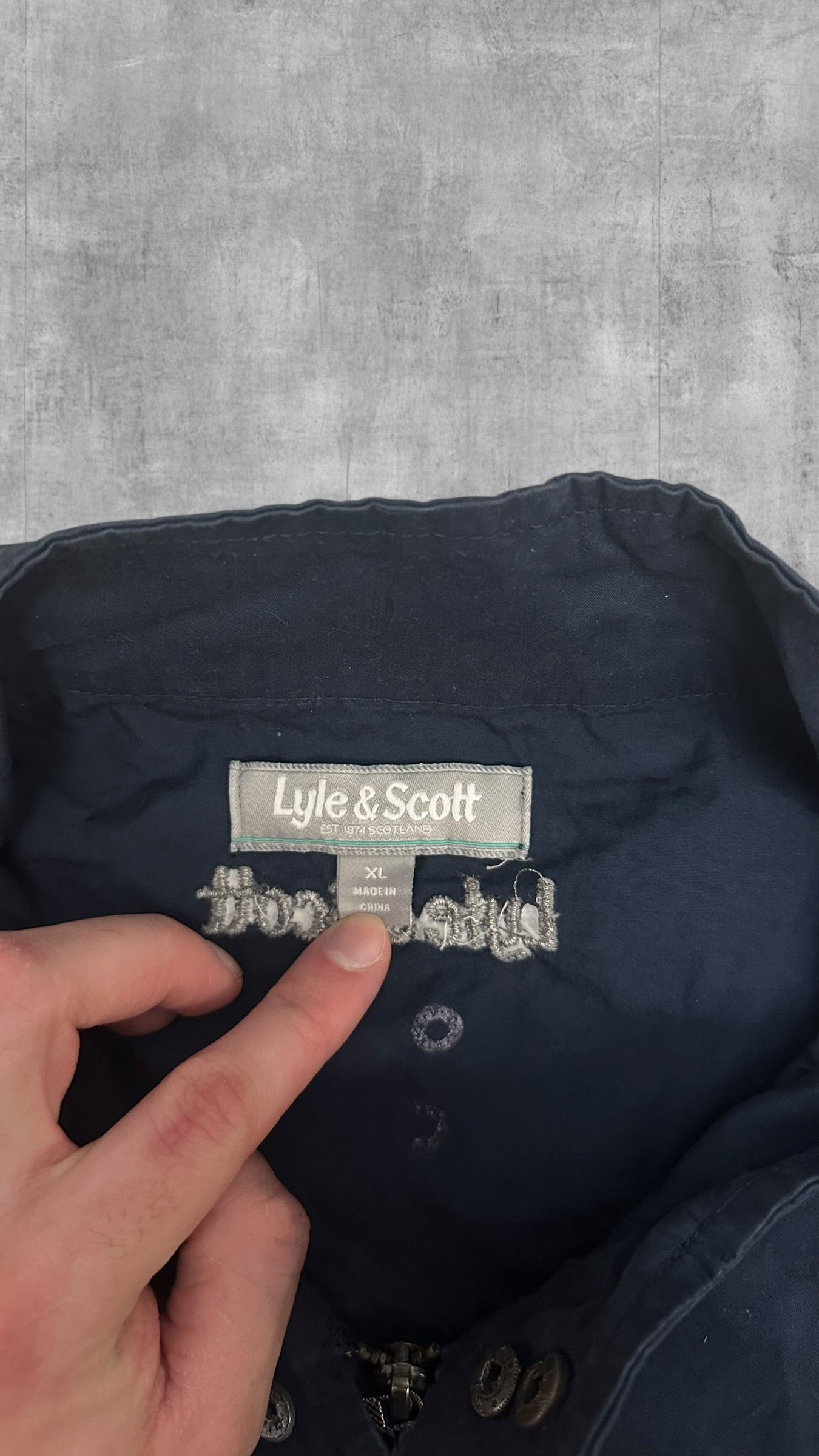 Vintage Lyle & Scott Bomberjacke Windbreaker Navy Blau XL