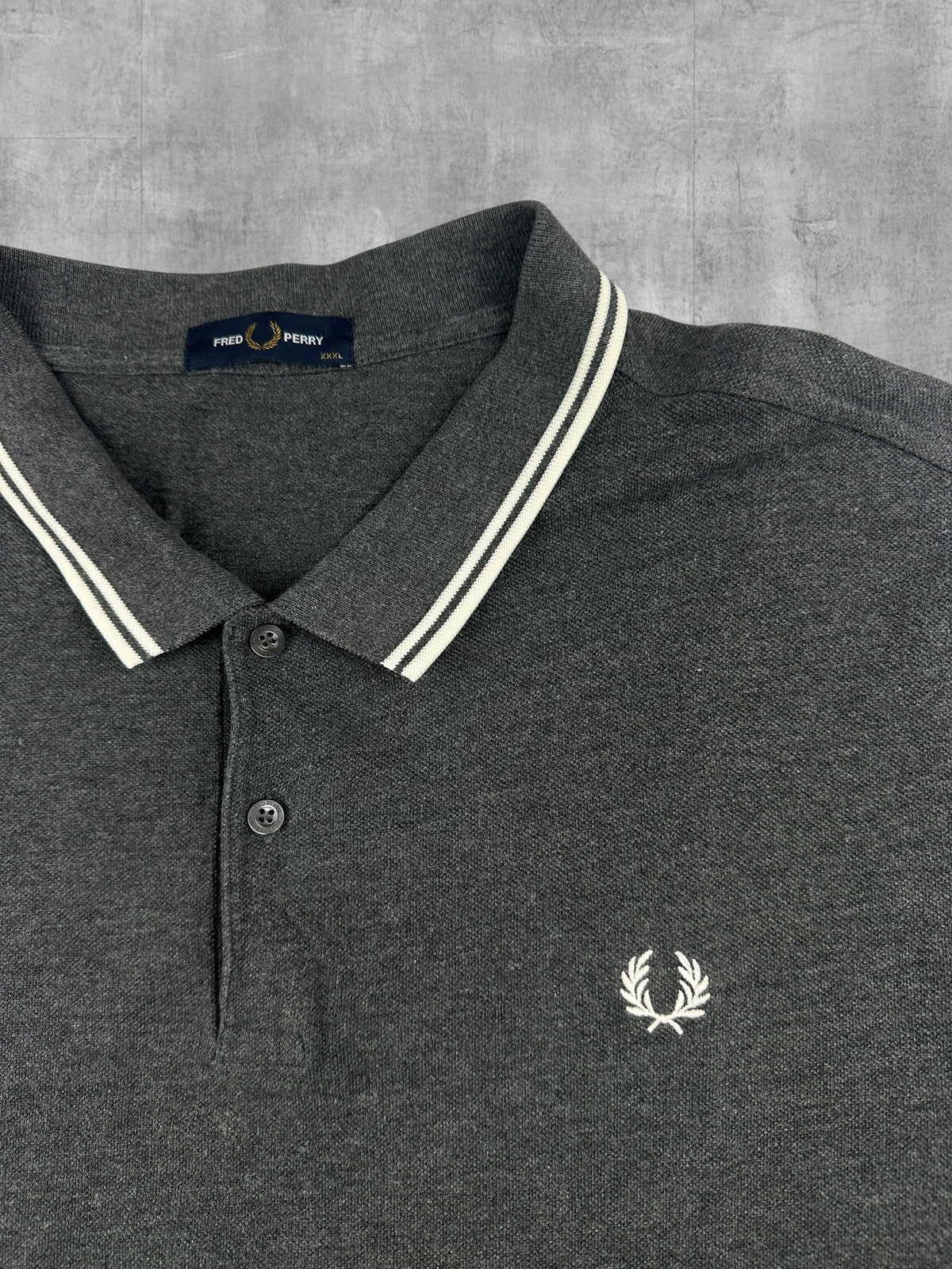 Fred Perry Polo Shirt Grau Weiß 3XL