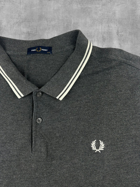 Fred Perry Polo Shirt Grau Weiß 3XL