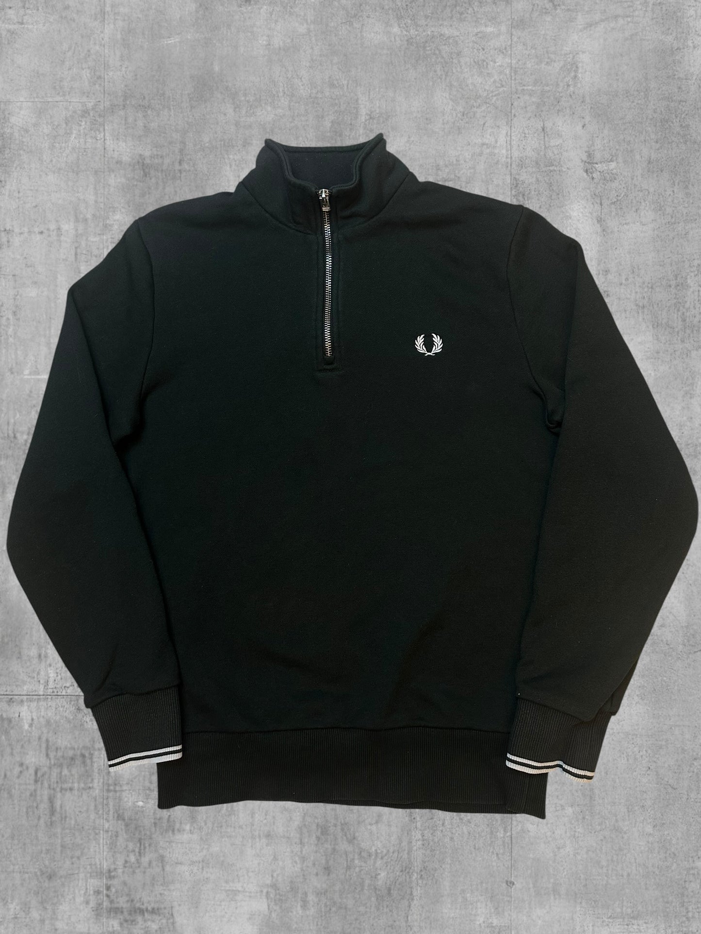 Fred Perry Half / Quarter zip Pullover Dunkelgrün S