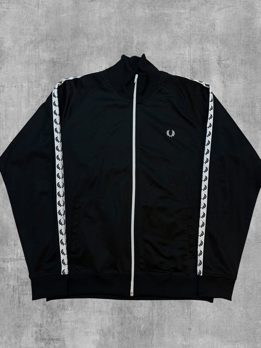 Fred Perry Trainingsjacke Taped Schwarz Weiß XL