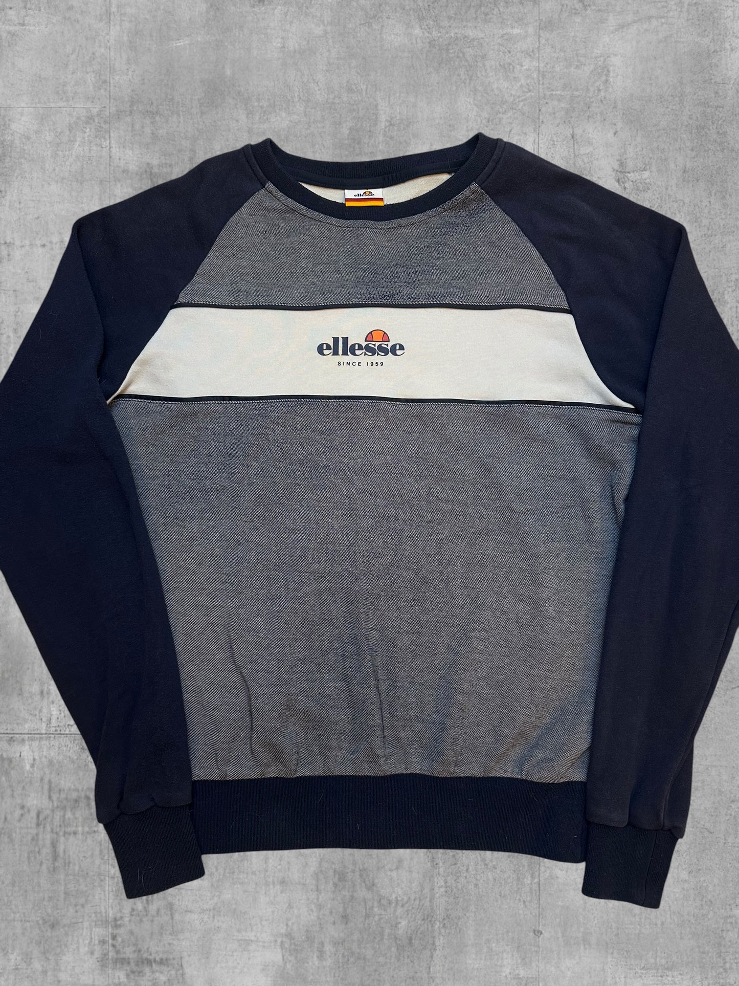 Ellesse Sweatshirt Navy Blau Weiß S