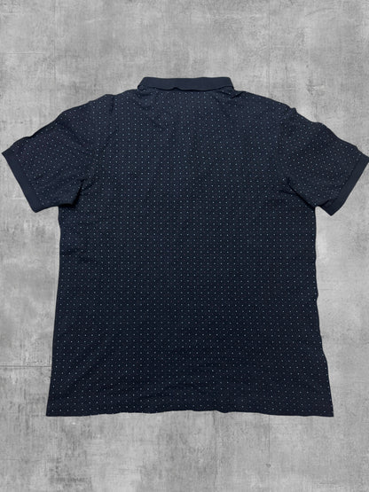 Fred Perry Polo Shirt Schwarz Weinrot Türkis Gepunktet XL slim fit