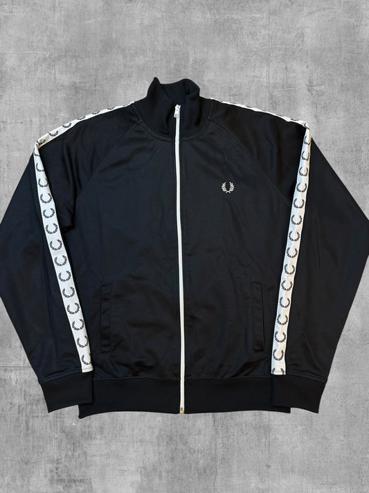 Fred Perry Trainingsjacke Taped Schwarz Weiß M