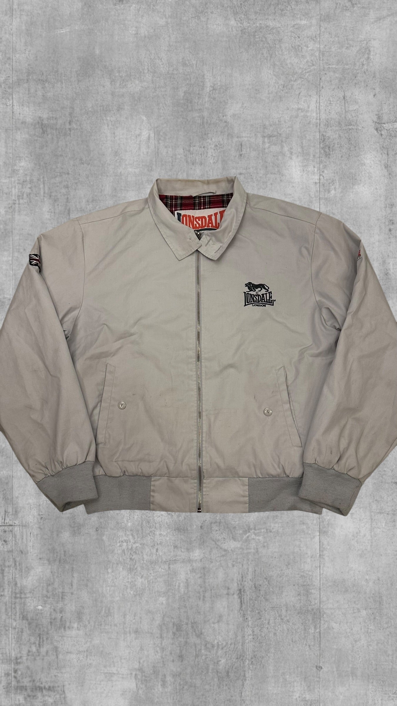 Lonsdale London Harrington Jacke Creme Weiß L (leichte Mängel)