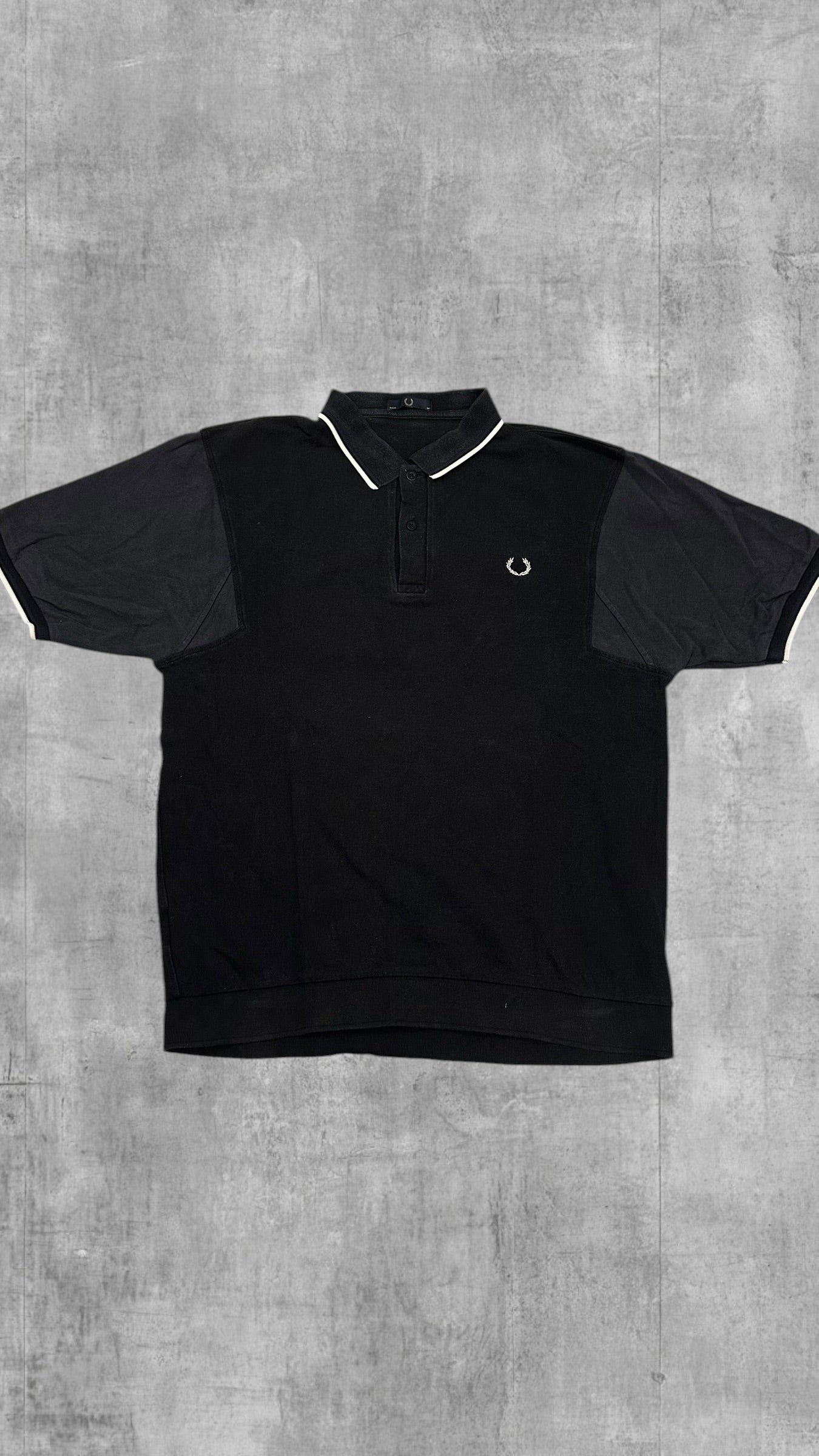 Fred Perry Vintage Polo Shirt Schwarz Weiß L