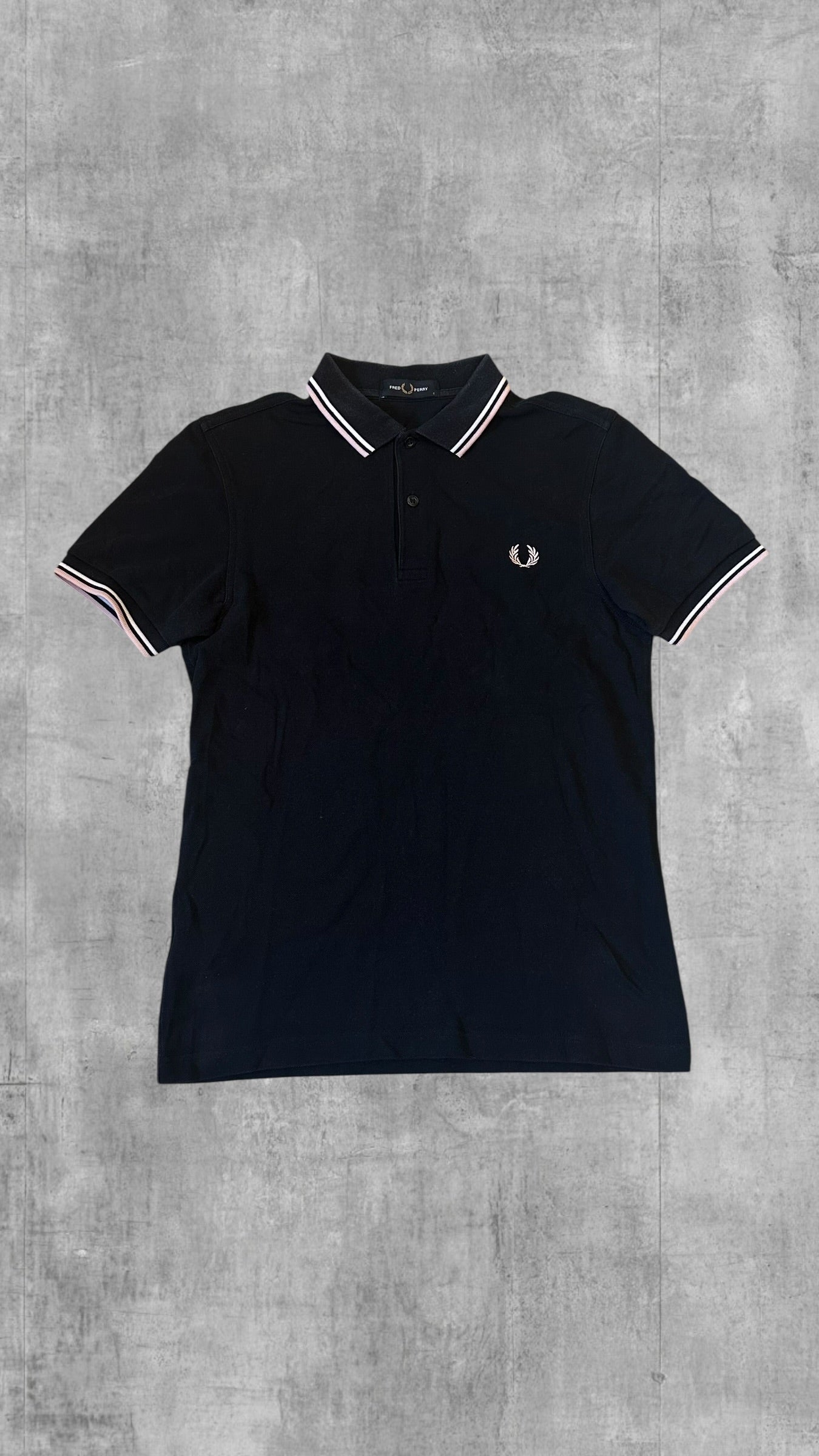 Fred Perry Polo Shirt Schwarz Weiß Rosa S