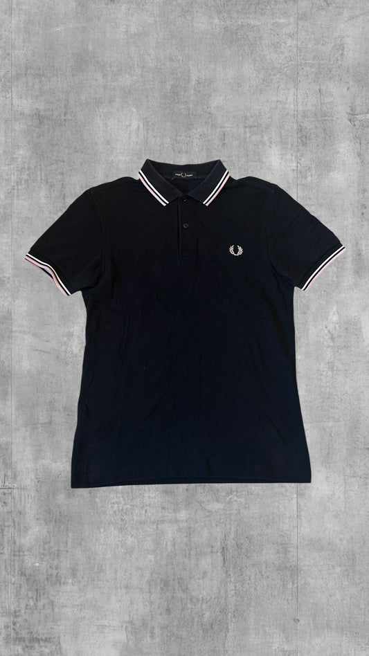 Fred Perry Polo Shirt Schwarz Weiß Rosa S