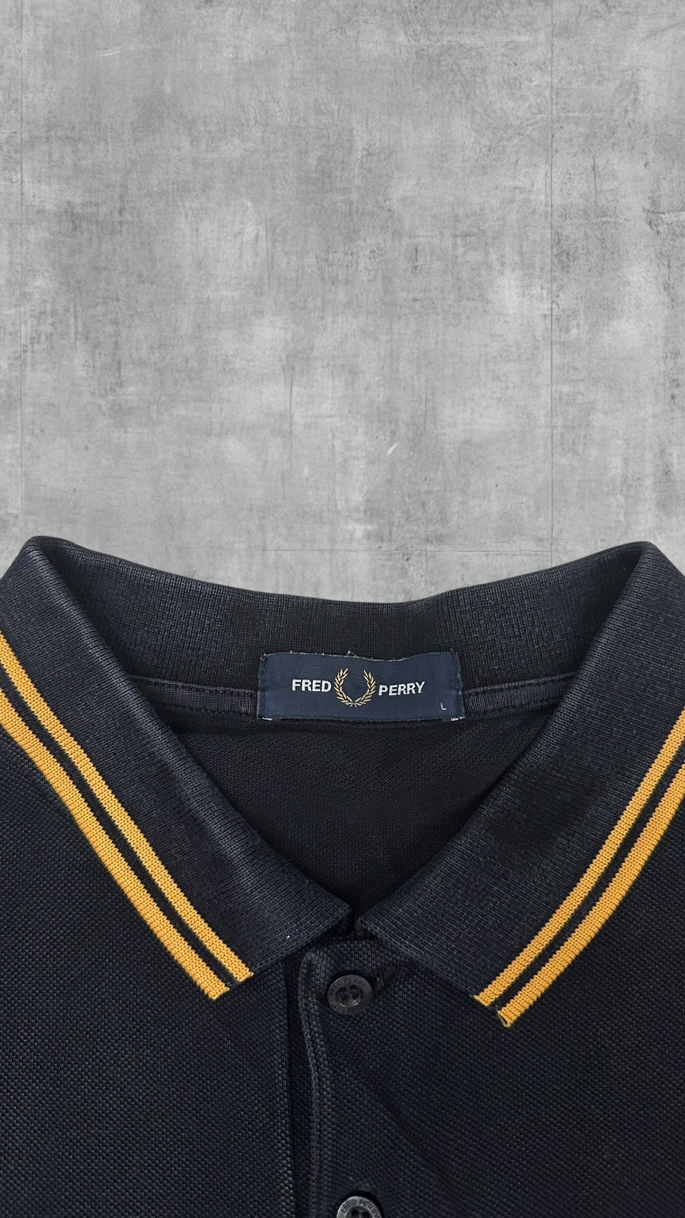 Fred Perry Polo Shirt Schwarz Gold L