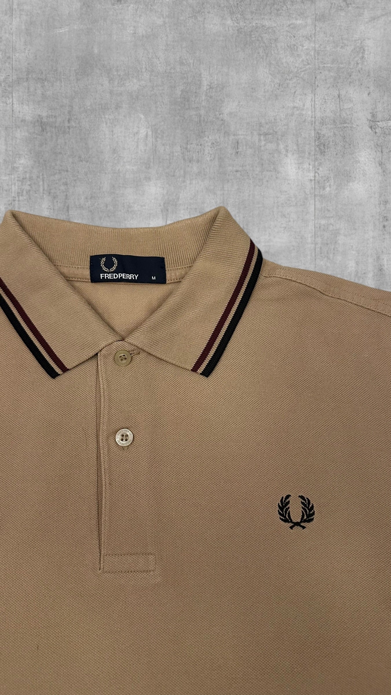 Fred Perry Polo Shirt Braun Schwarz M