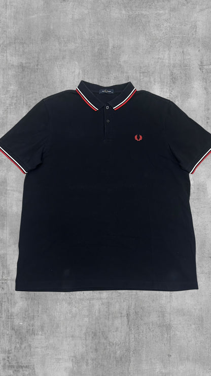 Fred Perry Polo Shirt Schwarz Rot Weiß XXL