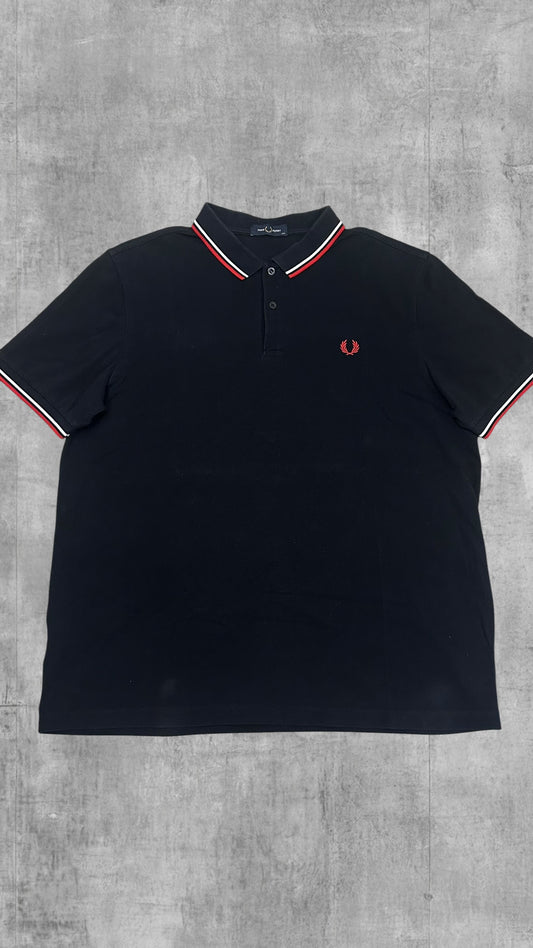 Fred Perry Polo Shirt Schwarz Rot Weiß XXL