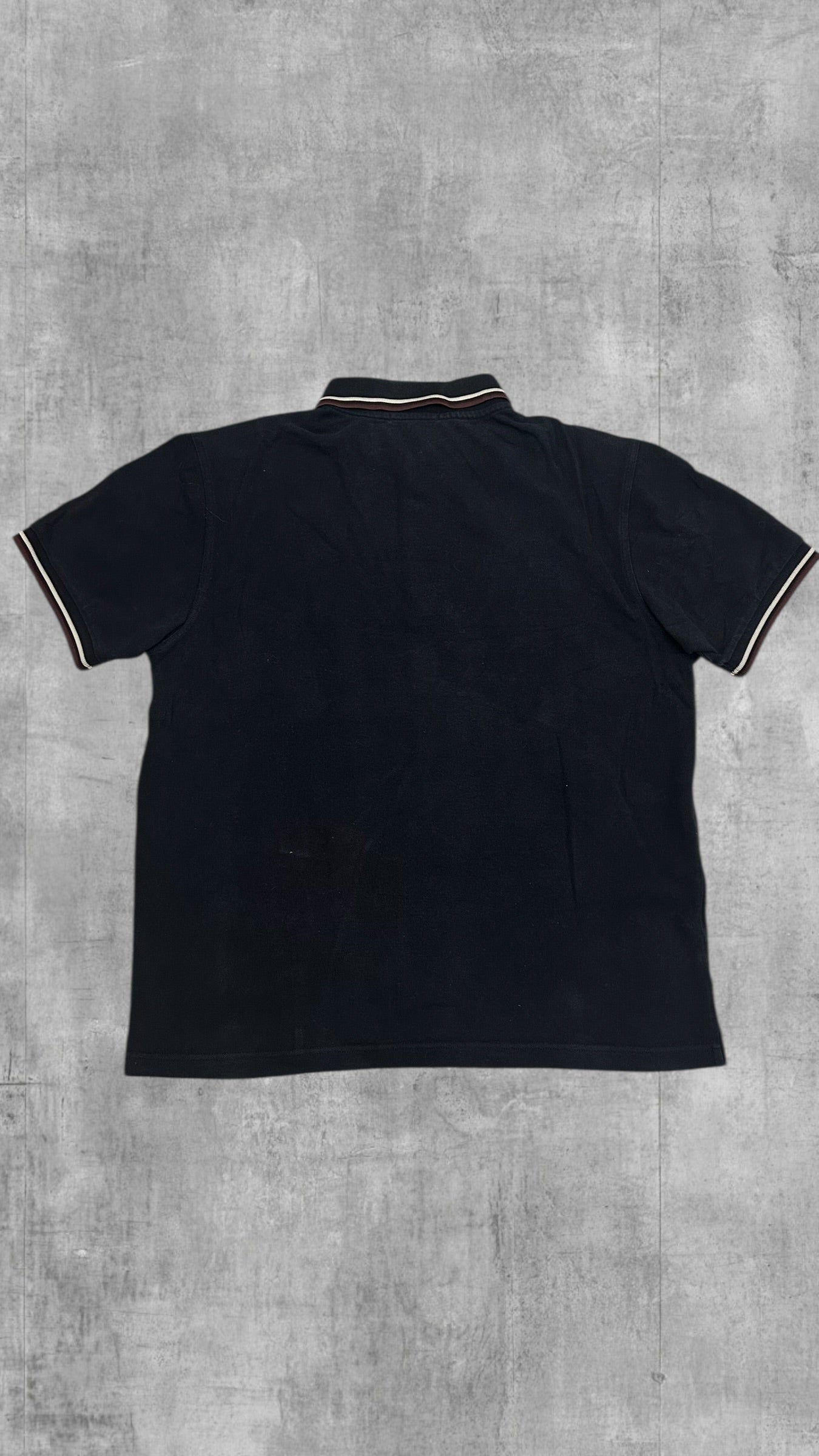 Fred Perry Polo Shirt Schwarz Weinrot L