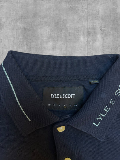Lyle & Scott Polo Shirt Navy Blau L Logo Kragen