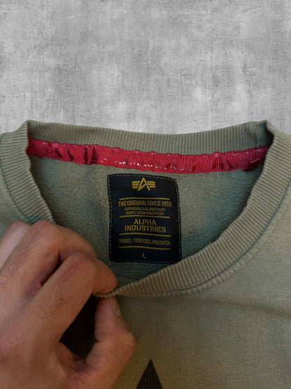 Alpha Industries Sweatshirt Khaki Schwarz L