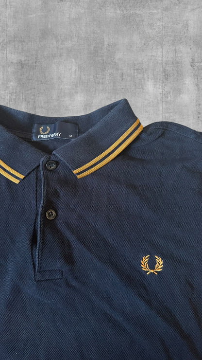 Fred Perry Polo Shirt Schwarz Gold M