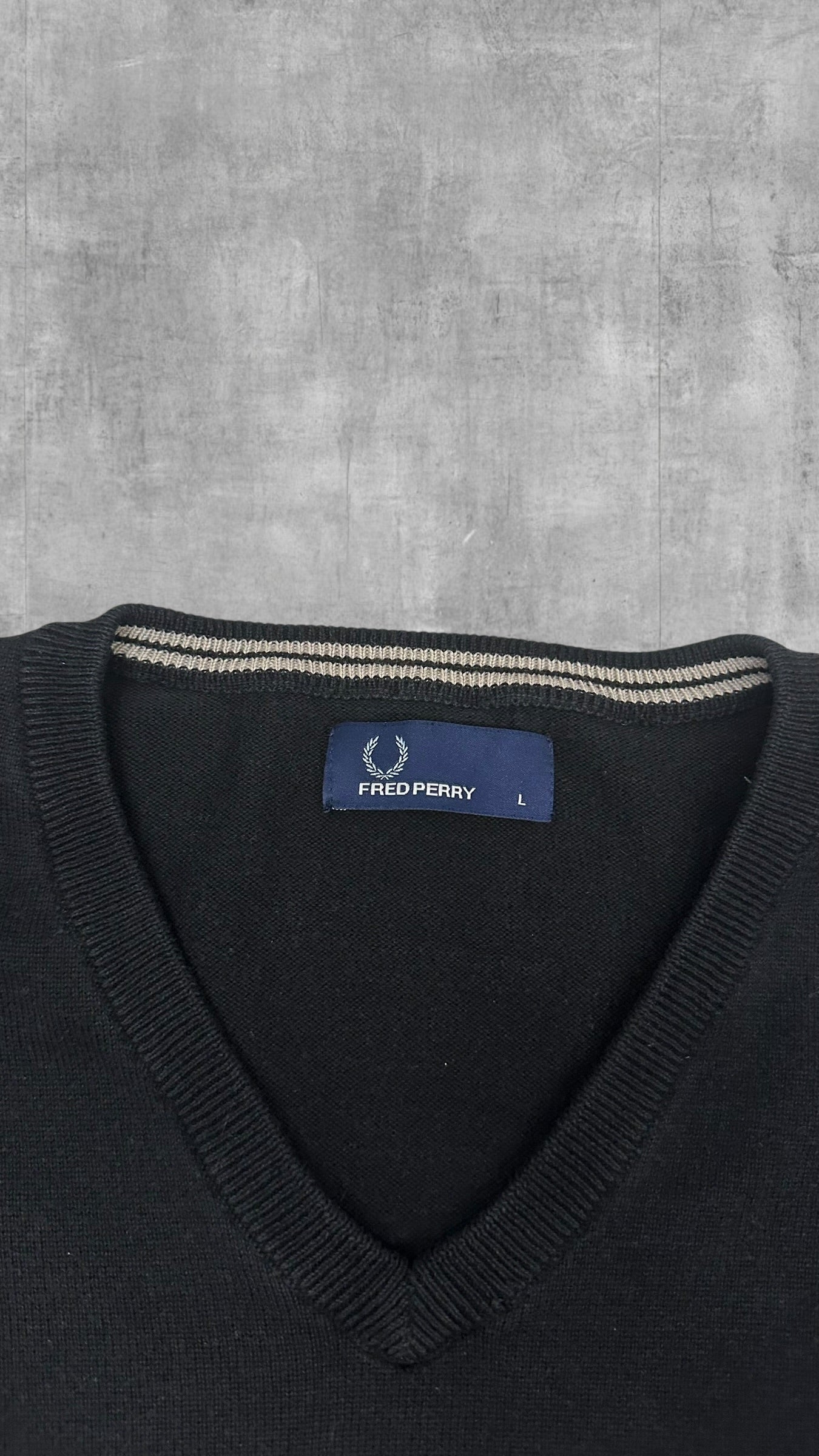 Fred Perry Sweatshirt Sweater Pullover Hoodie Schwarz L