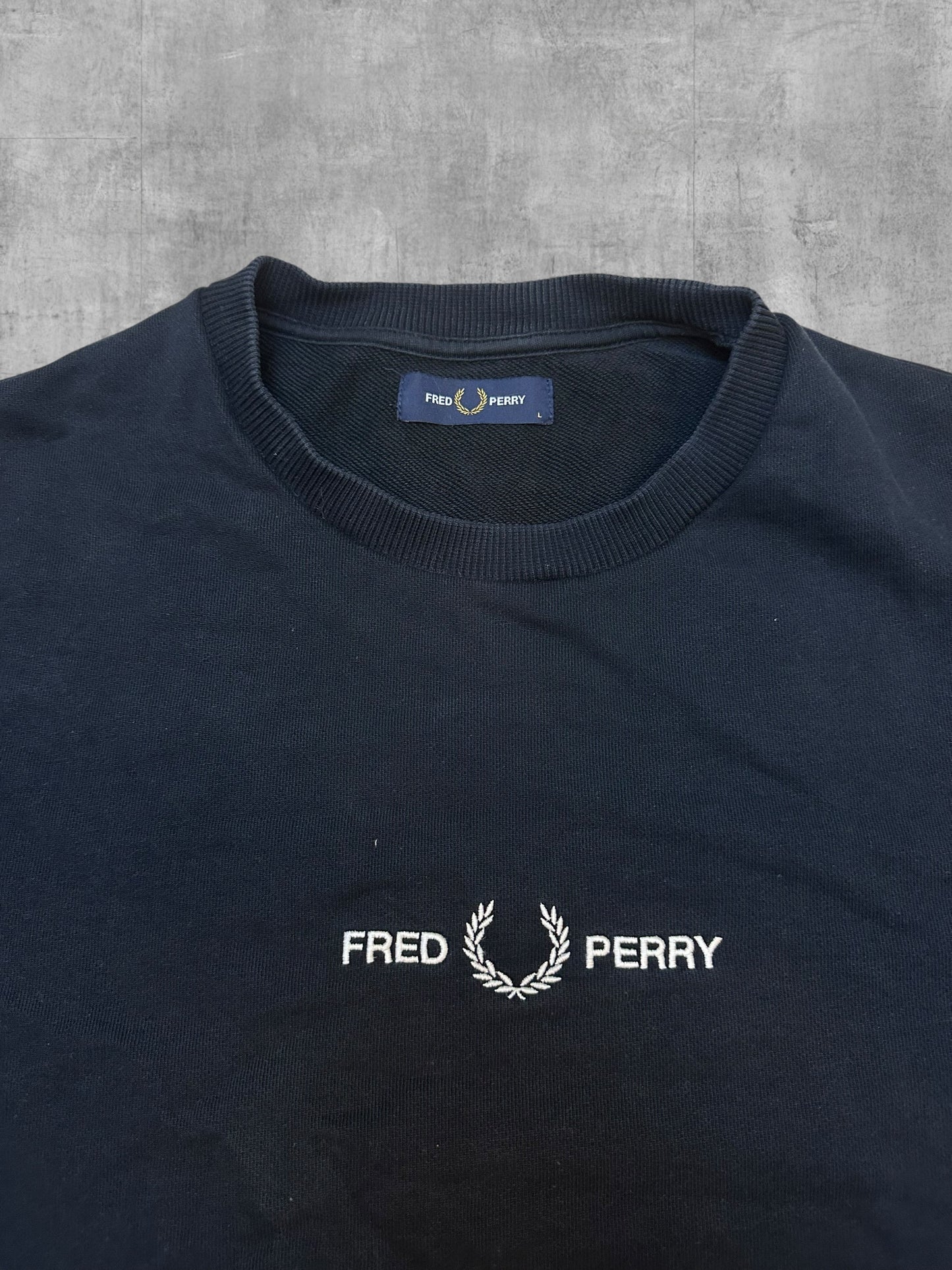 Fred Perry Sweatshirt Schwarz Weiß L