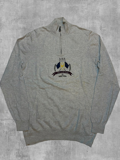 Lyle & Scott Vintage Quarter Zip Sweater Hellgrau M