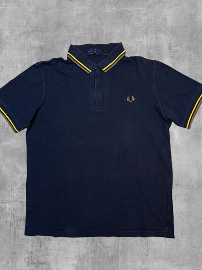 Fred Perry Polo Shirt Schwarzblau Gold M