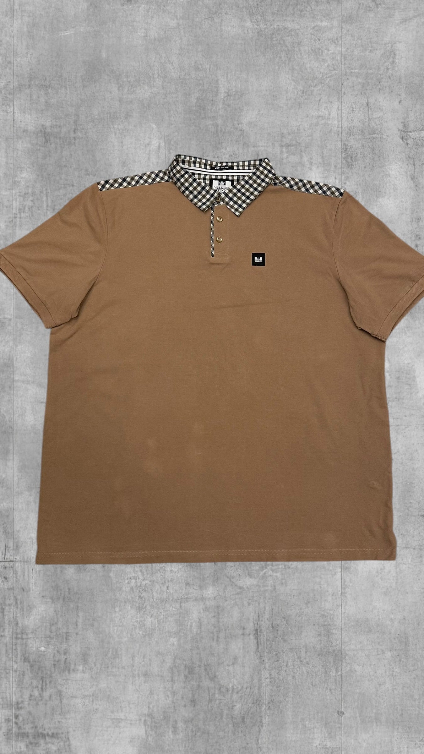 Weekend Offender Polo Shirt Braun karriert XXL