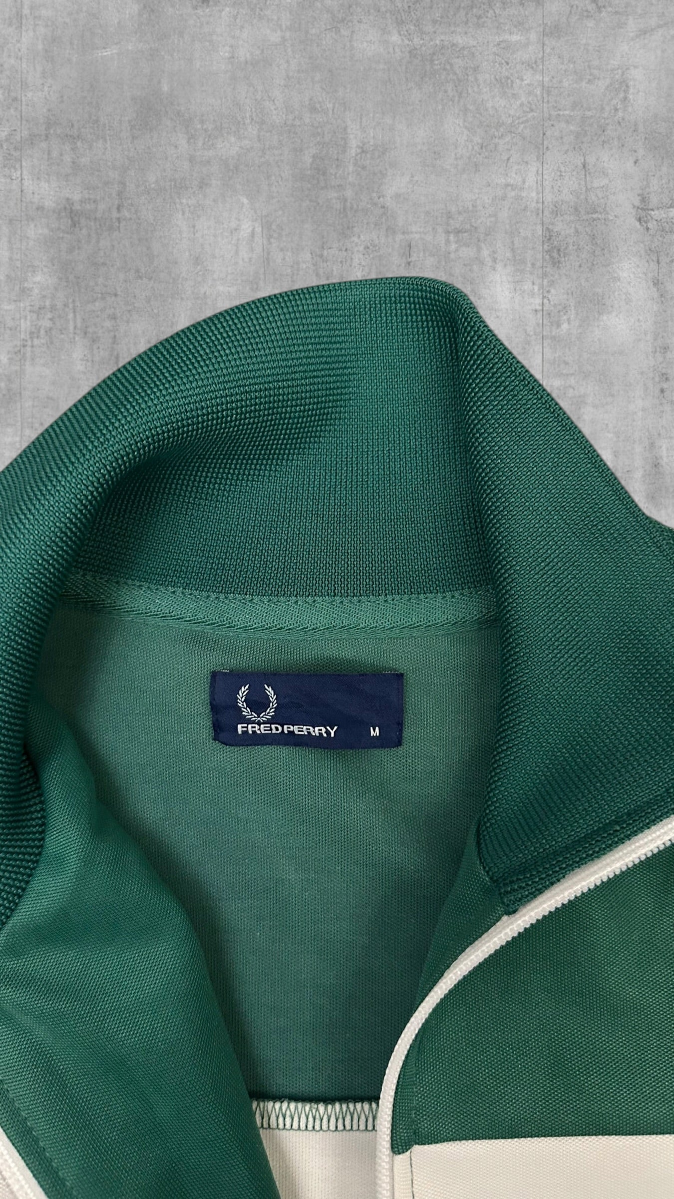 Fred Perry Vintage Trainingsjacke Grün Weiß M