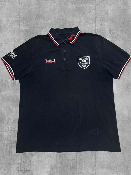 Lonsdale London Polo Shirt Schwarz Weiß RotM