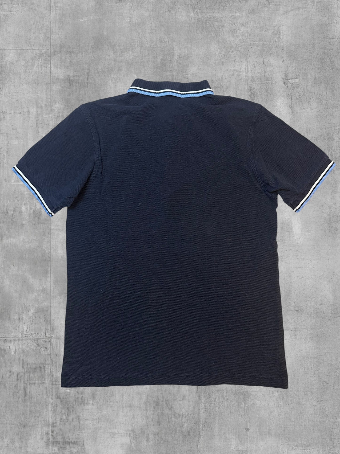 Fred Perry Polo Shirt Navy Blau Weiß S Slim Fit