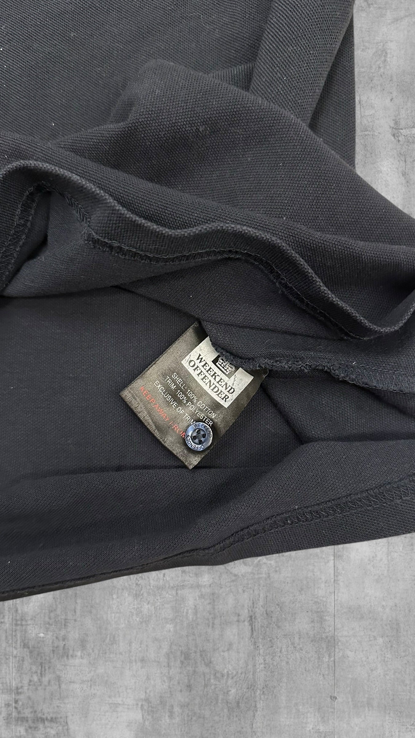 Weekend Offender Polo Shirt Schwarzblau kartiert M
