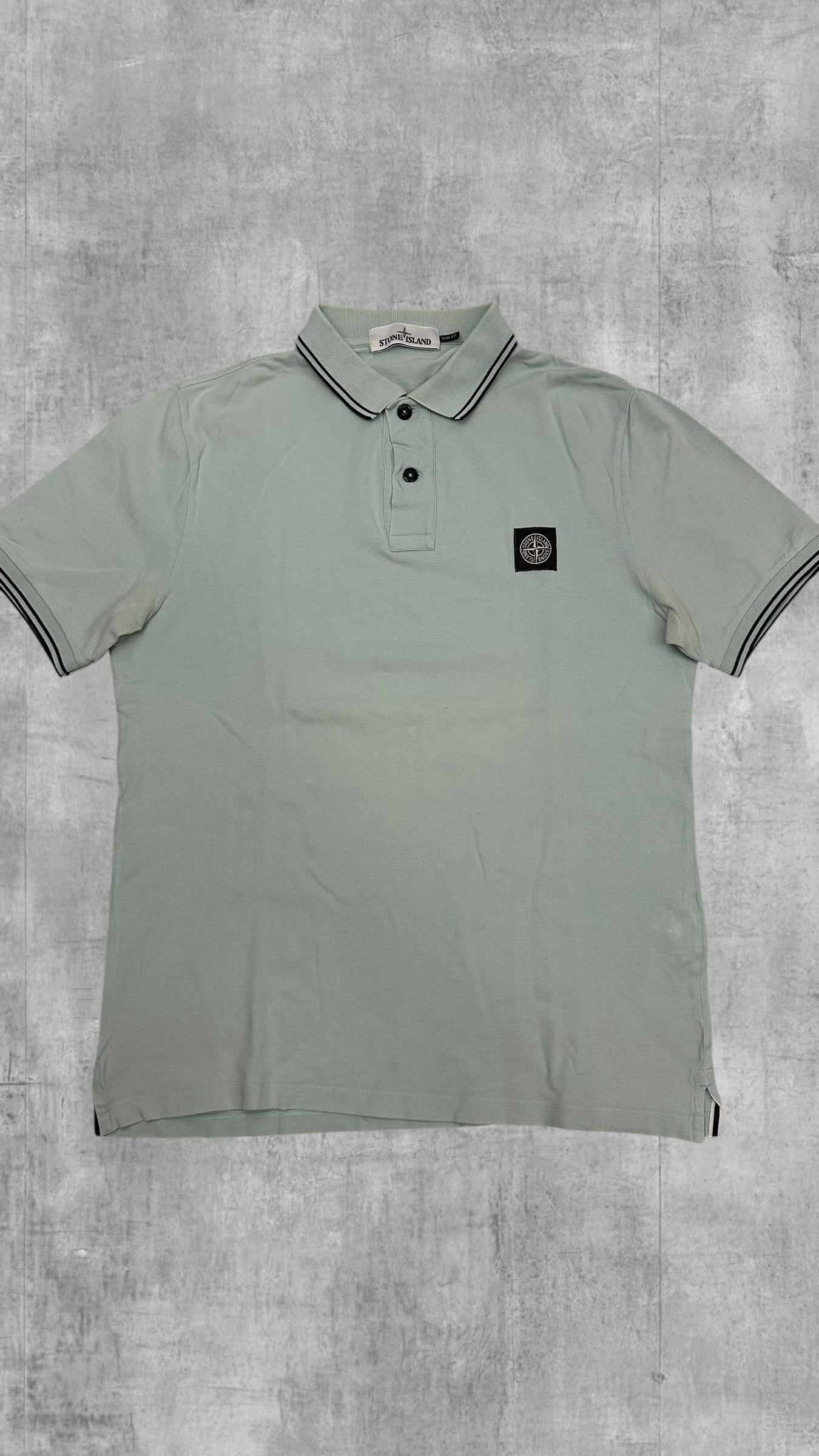 Stone Island Polo Shirt Türkis Schwarz M Slim Fit