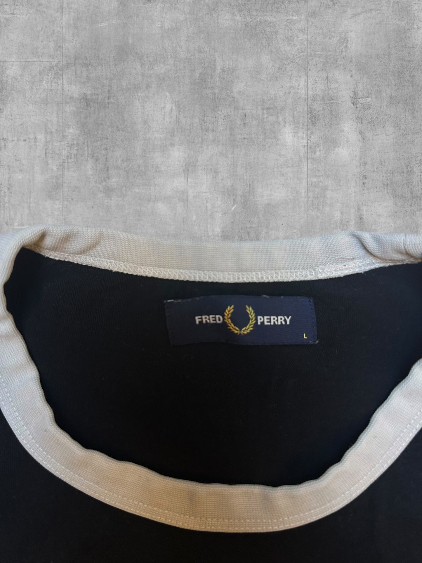 Fred Perry T-shirt Taped Schwarz Weiß L