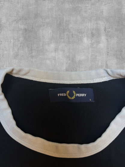 Fred Perry T-shirt Taped Schwarz Weiß L