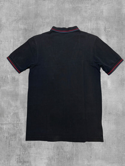 Fred Perry Polo Shirt Dunkelgrau Rot S Slim Fit