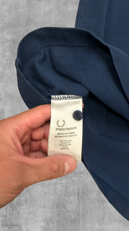 Fred Perry Polo Shirt Navy Blau Orange Weiß S