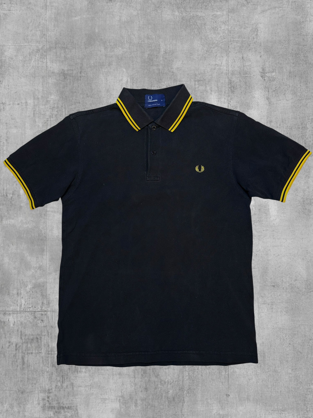 Fred Perry Polo Shirt Schwarz Gelb S
