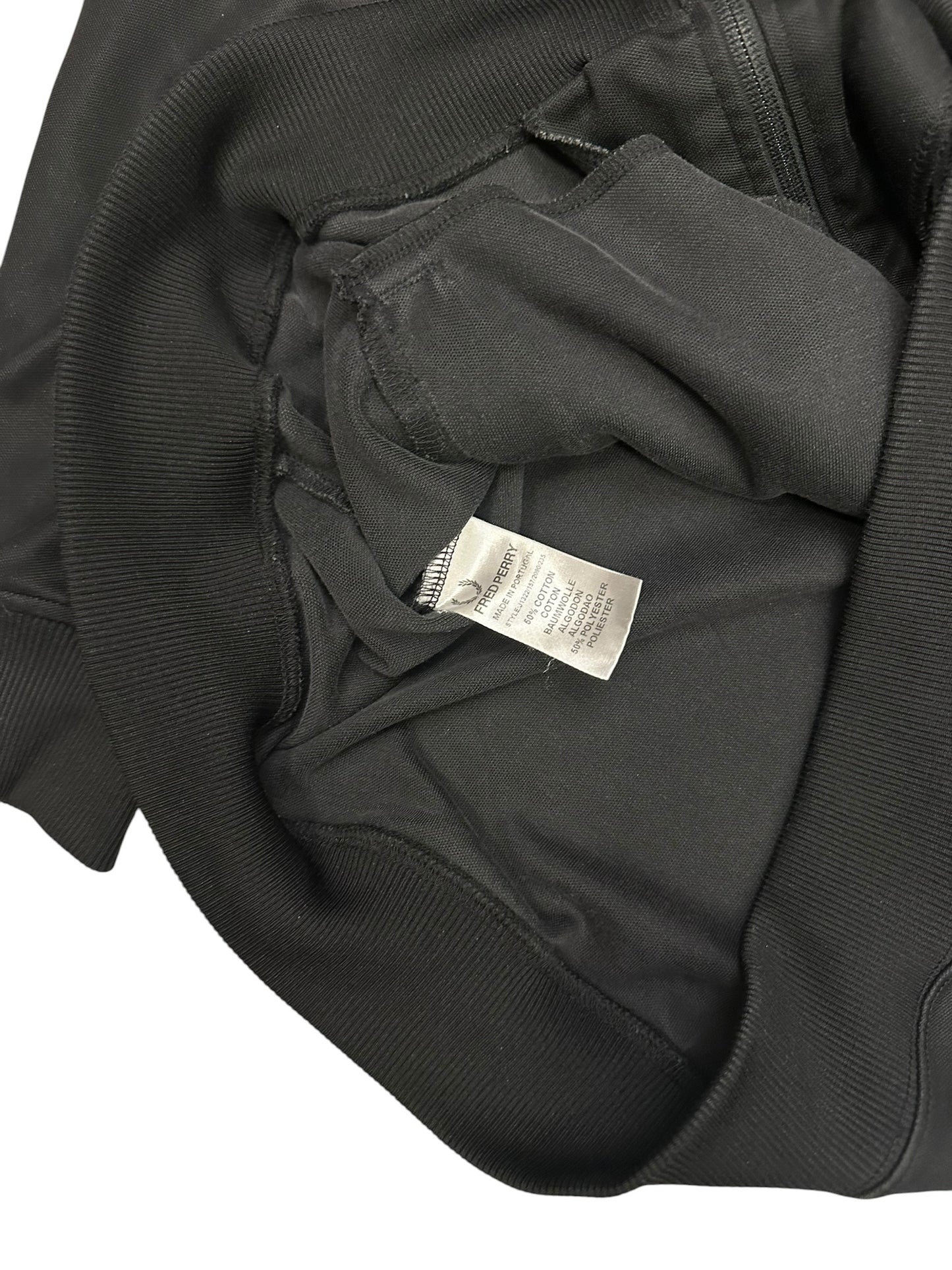 Fred Perry Vintage Trainingsjacke Taped Schwarz Beige L