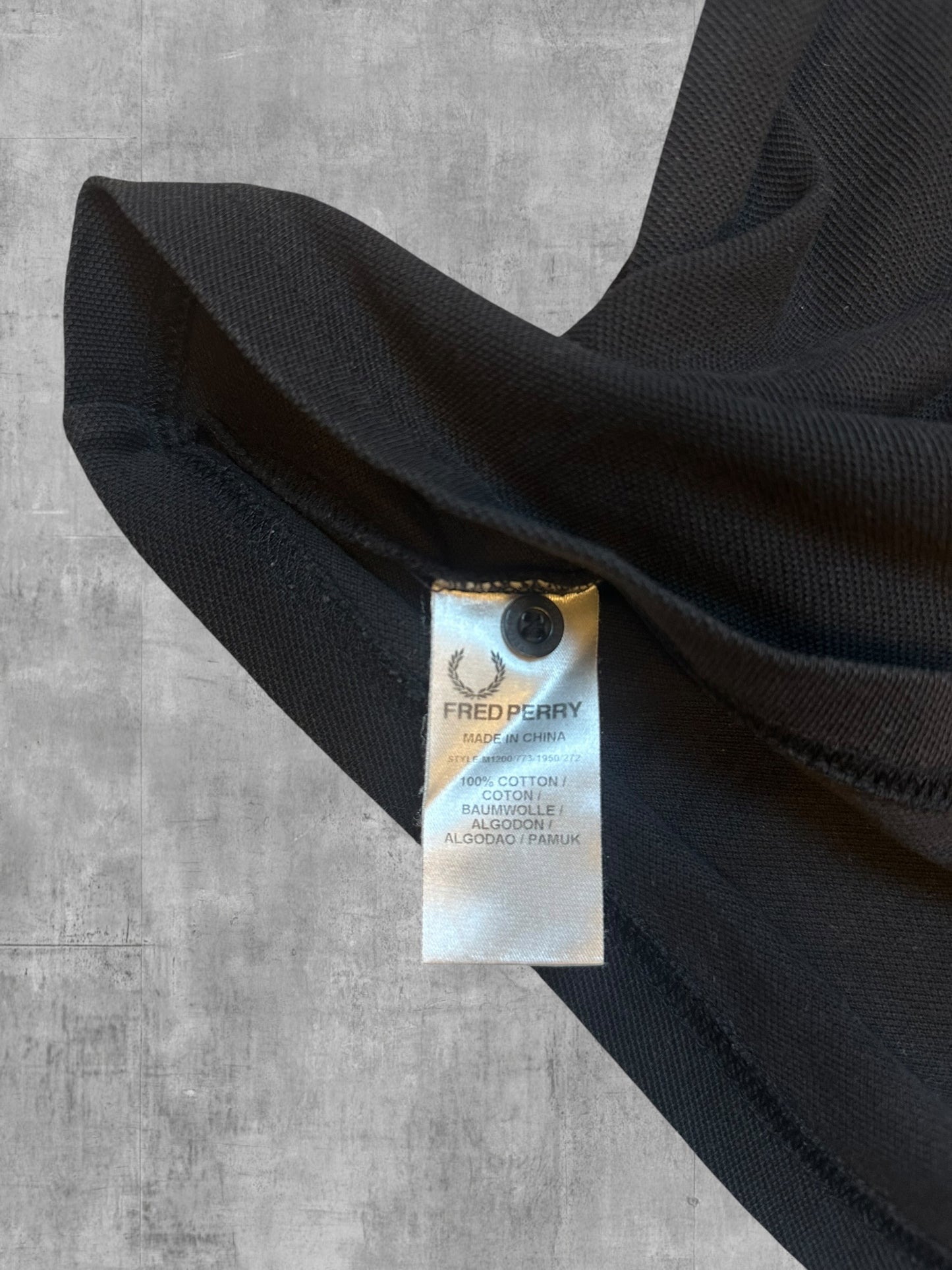 Fred Perry Polo Shirt Schwarz Blau Grau S