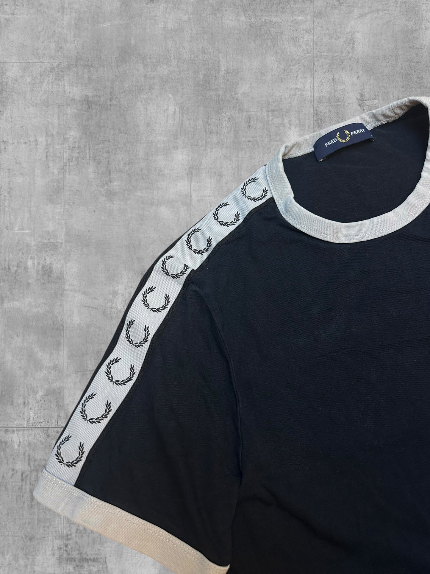 Fred Perry T-shirt taped Schwarz Weiß S