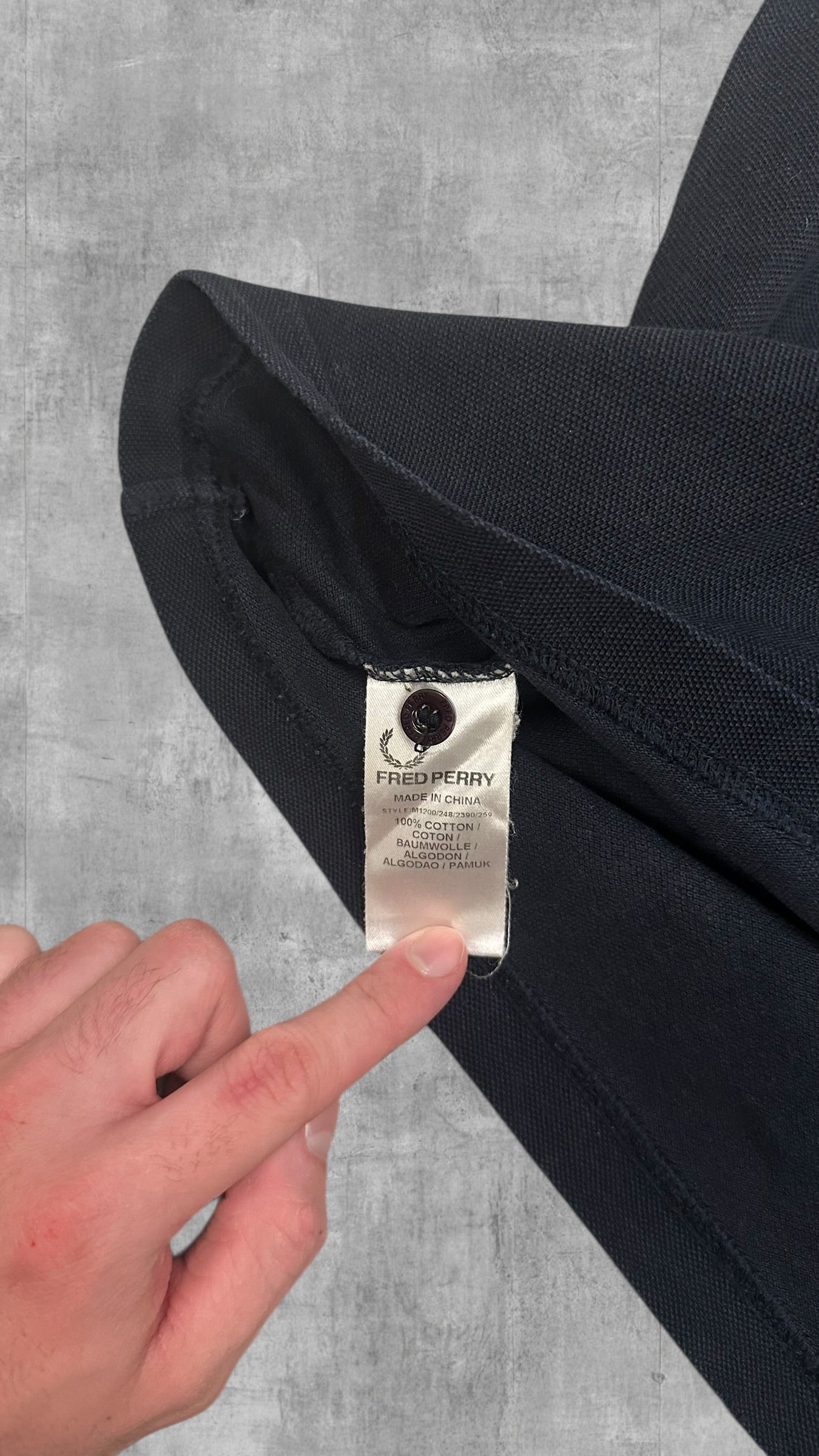 Fred Perry Polo Shirt Schwarz Weinrot L