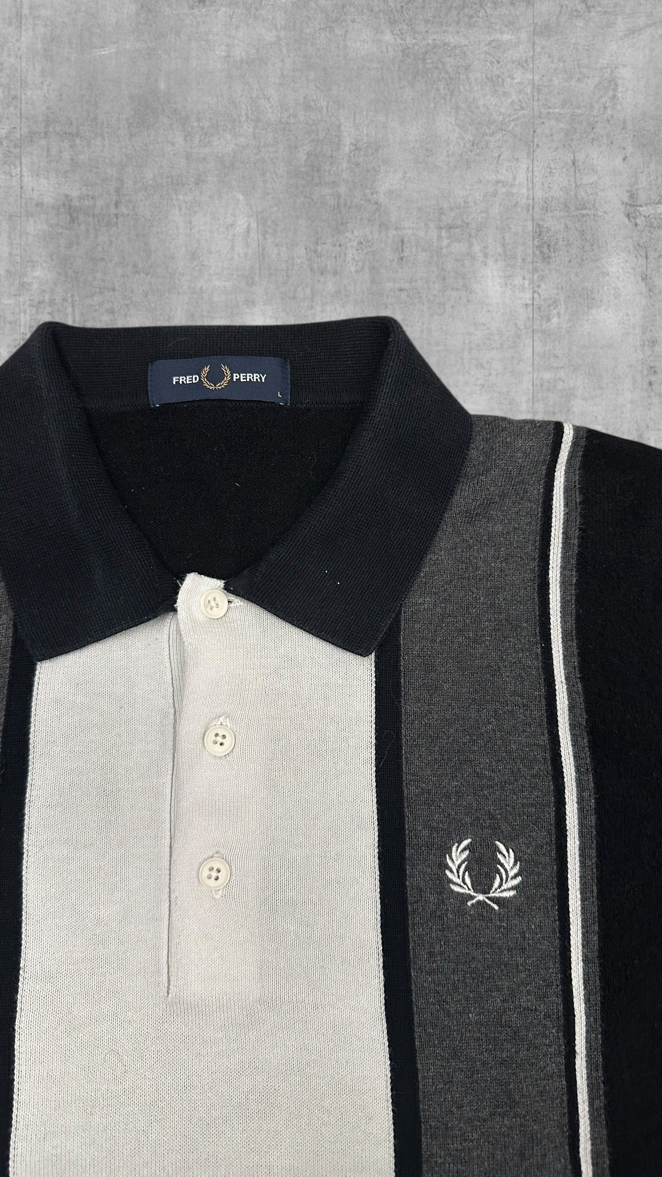 Fred Perry Polo Shirt Schwarz Weiß L