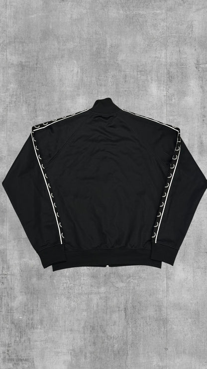 Fred Perry Trainingsjacke Taped Zip Jacke Schwarz Weiß M