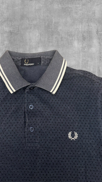 Fred Perry Polo Shirt Navy Blau Grau S