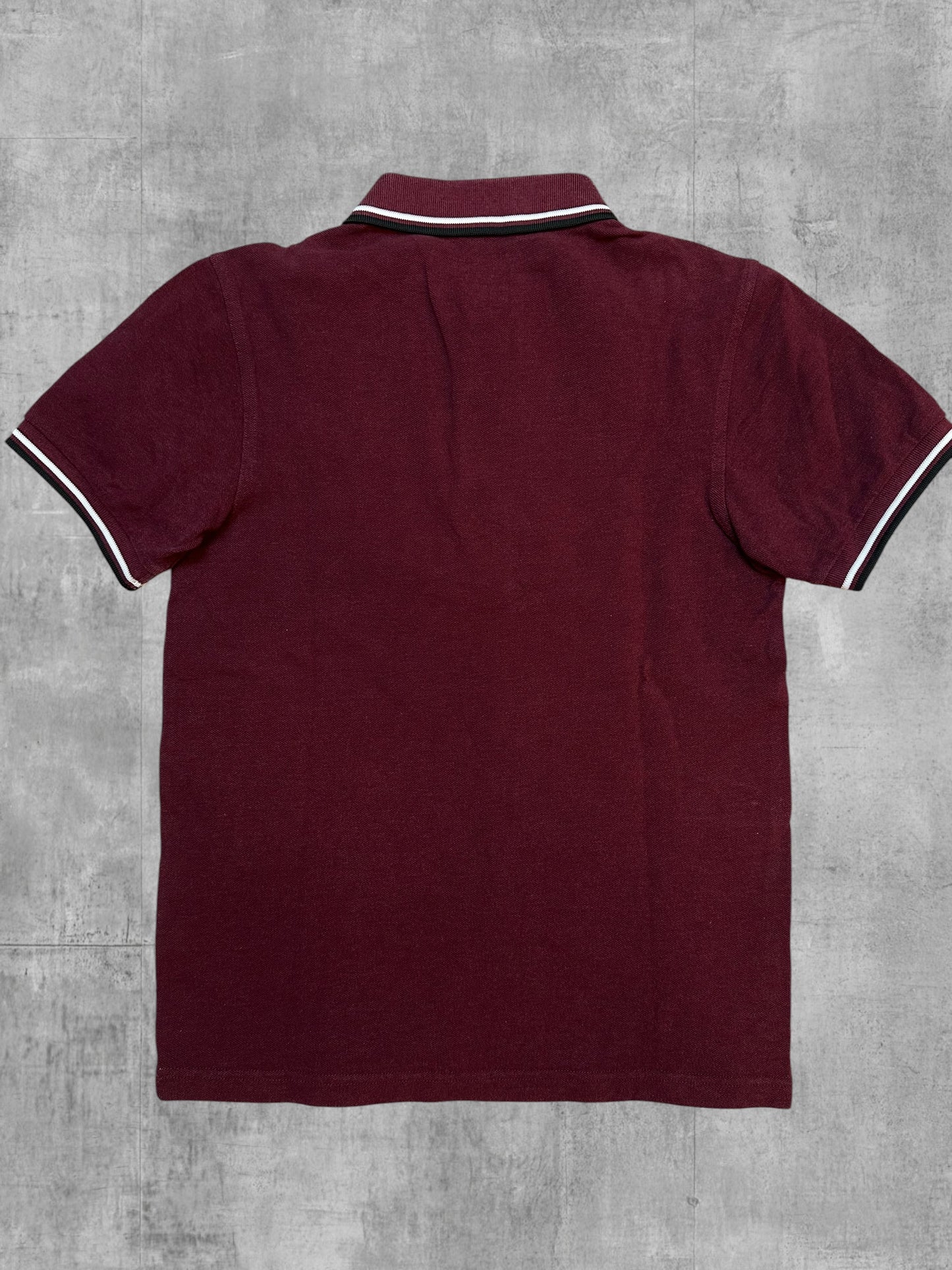 Fred Perry Polo Shirt Weinrot Khaki XS