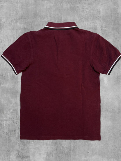 Fred Perry Polo Shirt Weinrot Khaki XS