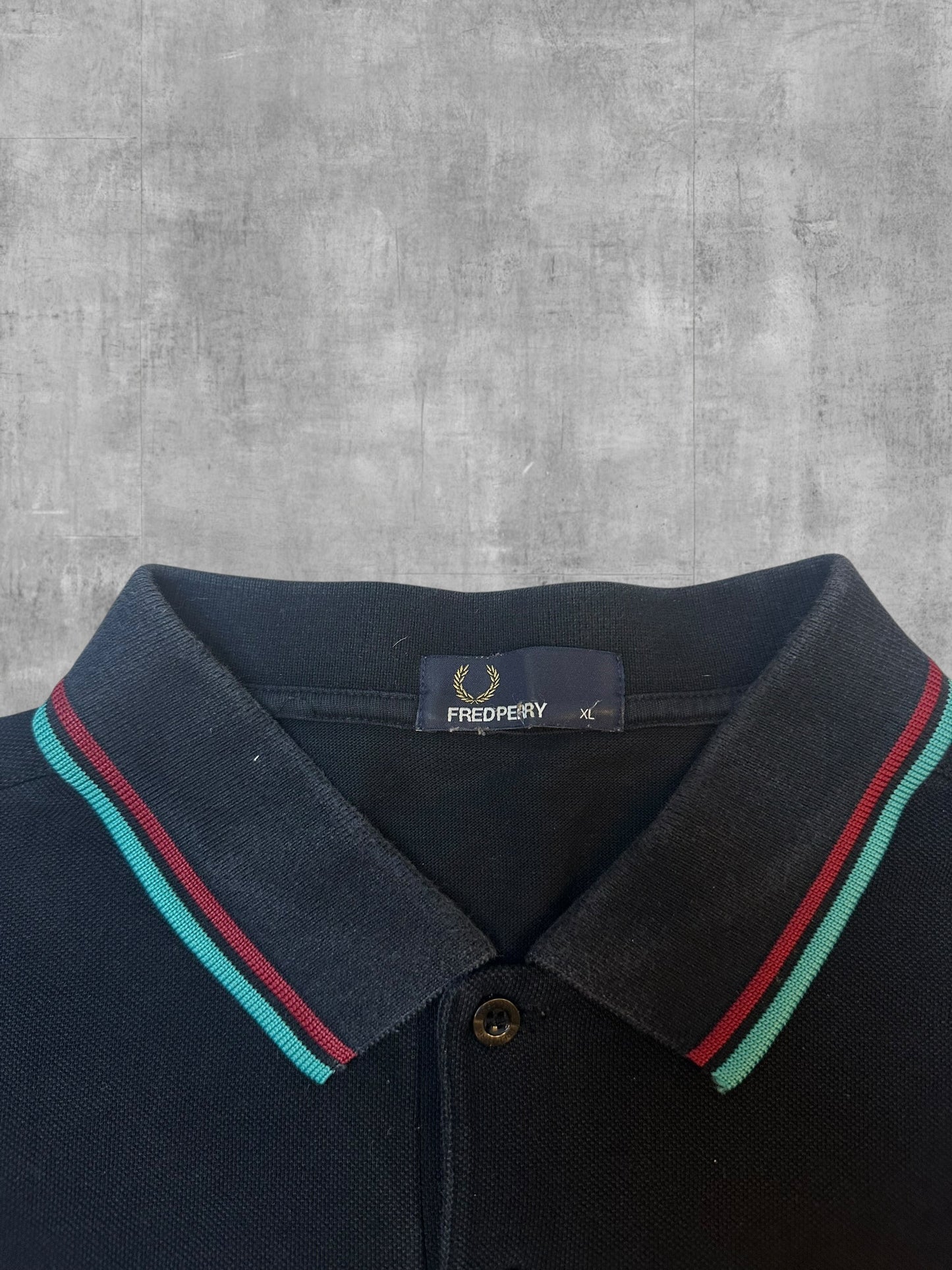 Fred Perry Polo Shirt Schwarz Türkis Weinrot XL