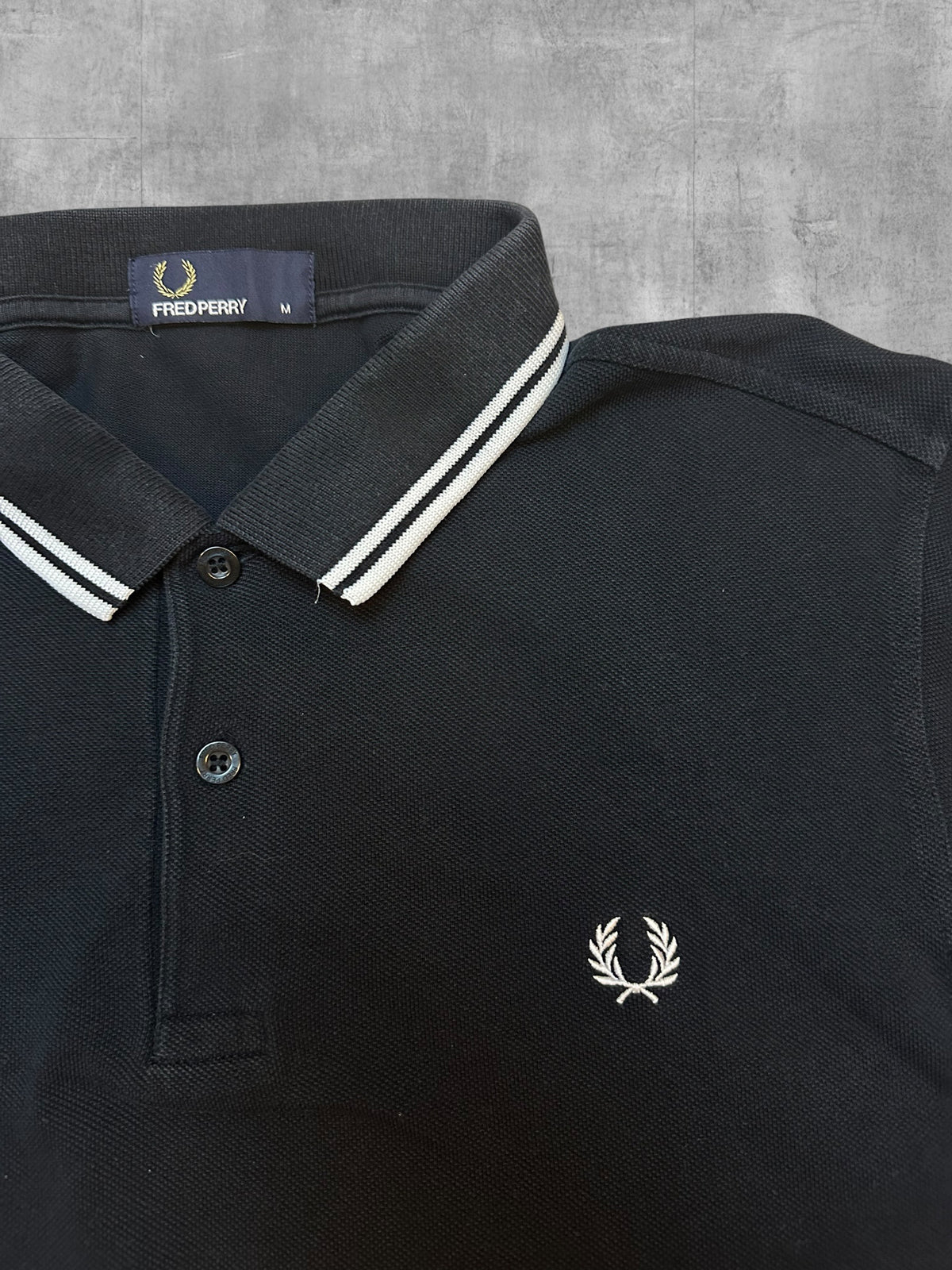 Fred Perry Polo Shirt Black White M