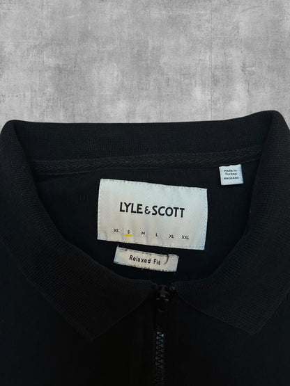 Lyle & Scott Zip Polo Shirt Schwarz S